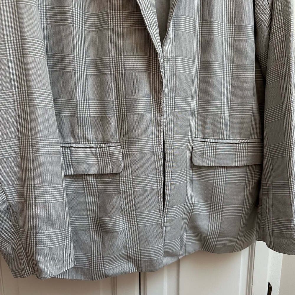 Abercrombie & Fitch Gray & White Plaid Blazer Size Large - Picture 5 of 15